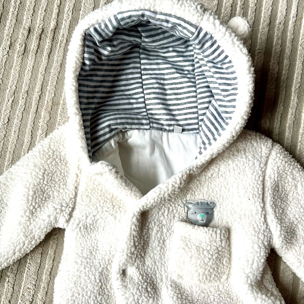 Cozy Cream Hooded Kids One Piece